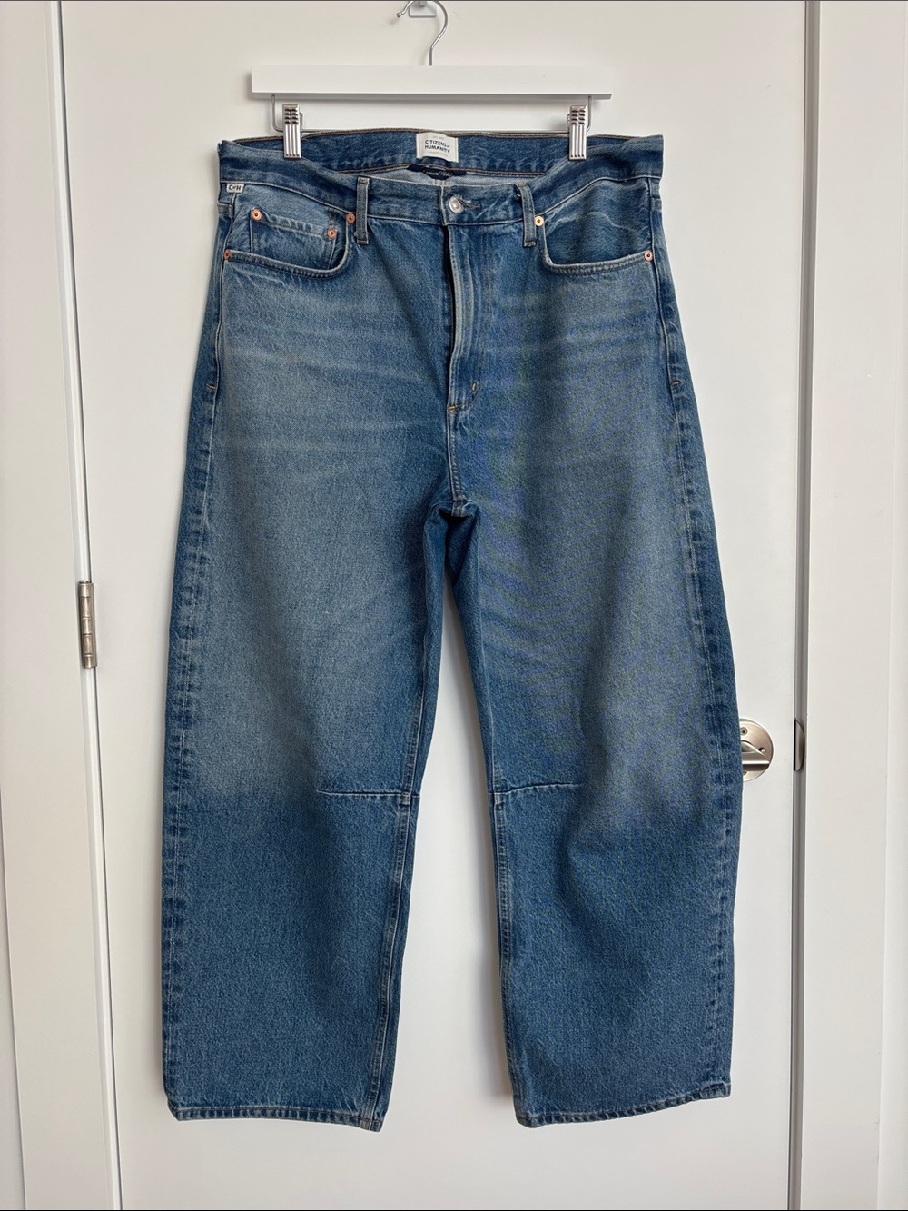 Citizens Of Humanity Blue High-Rise Barrel-Leg Jeans
